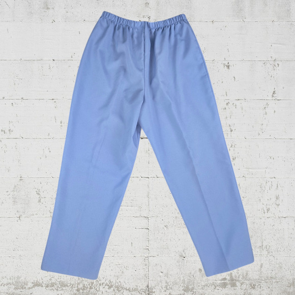 80s Vintage Willow Ridge Periwinkle Blue Retro Top Pants Set USA Made Size 14P - Picture 14 of 15